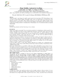 Slope Stability Analysis by Geoslope 1Talha Nalgire,*2P