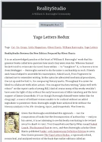 Yage Letters Redux
