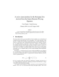 A Series Representation for the Riemann Zeta Derived from the Gauss-Kuzmin-Wirsing Operator