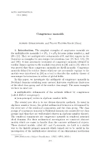 Congruence Monoids