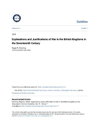 Explanations and Justifications of War in the British Kingdoms in the Seventeenth Century