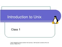 Introduction to Unix