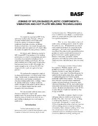 Joining of Nylon's Based Plastic Components
