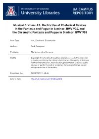 Js Bach's Use of Rhetorical Devices in the Fantasia And