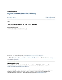 The Bronze Artifacts of Tall Jalul, Jordan