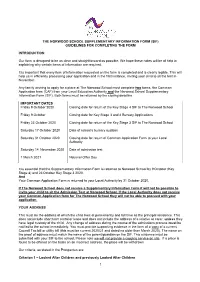 The Norwood School Supplementary Information Form (Sif) Guidelines for Completing the Form