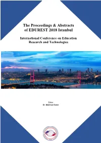 The Proceedings & Abstracts of EDUREST 2018 Istanbul