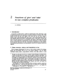 2 Functions of Give' and Ctake' in Lao Complex Predicates