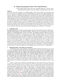 20. Engineering Geological Issues of the Nepal Himalaya