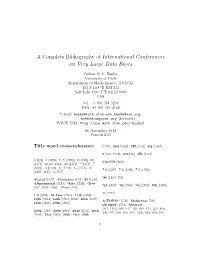 A Complete Bibliography of International Conferences on Very Large Data Bases