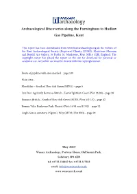 Archaeological Discoveries Along the Farningham to Hadlow 2008-09