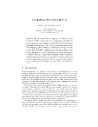 Computing Mod Without Mod