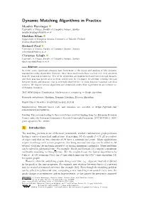 Dynamic Matching Algorithms in Practice