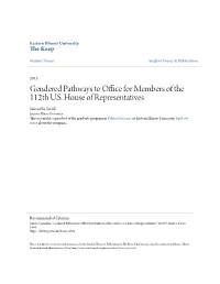 Gendered Pathways to Office for Members of the 112Th U.S. House of Representatives" (2015)