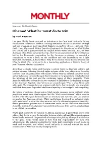Obama! What He Must Do to Win by Noel Pearson