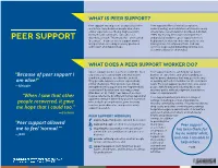 Peer Support?
