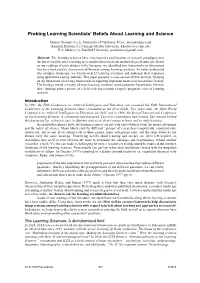 Probing Learning Scientists' Beliefs About Learning and Science