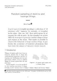 Random Sampling of Domino and Lozenge Tilings