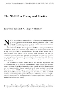 The NAIRU in Theory and Practice