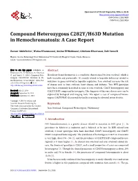 Compound Heterozygous C282Y/H63D Mutation in Hemochromatosis: a Case Report