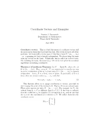 Coordinate Vectors and Examples