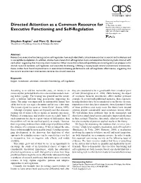 Directed Attention As a Common Resource for Executive Functioning