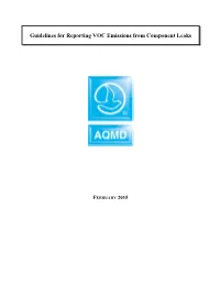 Guidelines for Reporting VOC Emissions from Component Leaks