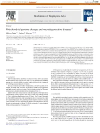 Mitochondrial Genome Changes and Neurodegenerative Diseases☆