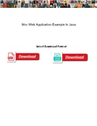 Mvc Web Application Example in Java