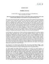 Security Note Pharming Group Nv