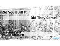 So You Built It. Did They Come?