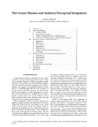 The Octave Illusion and Auditory Perceptual Integration