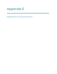 Appendix E Importance of Goods Movement