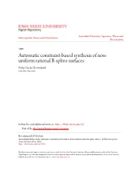 Automatic Constraint-Based Synthesis of Non-Uniform Rational B-Spline Surfaces " (1994)