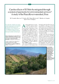 Can the Effects of El Niño Be Mitigated Through a System of Payments for Environmental Services? a Study of the Piura River Watershed, Peru