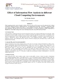 Effect of Information Flow Analysis in Different Cloud Computing Environments