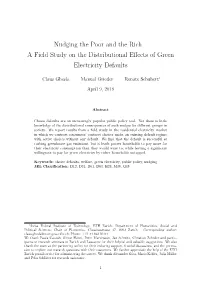 Nudging the Poor and the Rich – a Field Study on the Distributional Eﬀects of Green Electricity Defaults