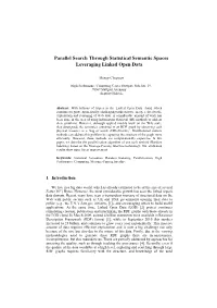 Parallel Search Through Statistical Semantic Spaces Leveraging Linked Open Data