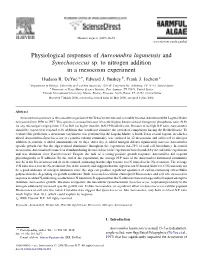 Physiological Responses of Aureoumbra Lagunensis and Synechococcus Sp