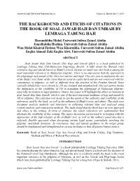 The Background and Etichs of Citations in the Book of Soal Jawab Haji Dan Umrah by Lembaga Tabung Haji