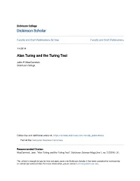Alan Turing and the Turing Test