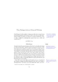Berkeley: Three Dialogues Between Hylas and Philonous
