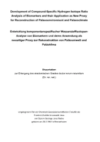 Development of Compound-Specific Hydrogen Isotope Ratio Analysis Of