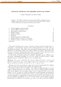 EXPLICIT METHODS for HILBERT MODULAR FORMS Contents 1. Classical