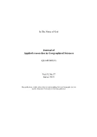Journal of Applied Researches in Geographical Sciences