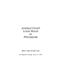 Juvenile Court Local Rules of Procedure