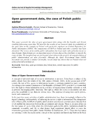 Open Government Data, the Case of Polish Public Sector