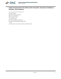 Records of the Office of the Chancellor, University of California, Berkeley, 1952-[Ongoing]