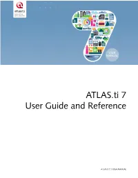 ATLAS.Ti 7 User Guide and Reference