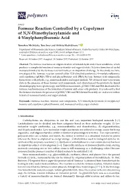 Formose Reaction Controlled by a Copolymer of N,N-Dimethylacrylamide and 4-Vinylphenylboronic Acid